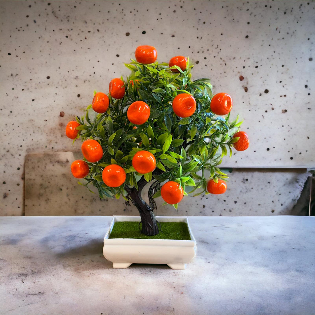 Alluring Artificial Orange Bonsai in pot of your choice