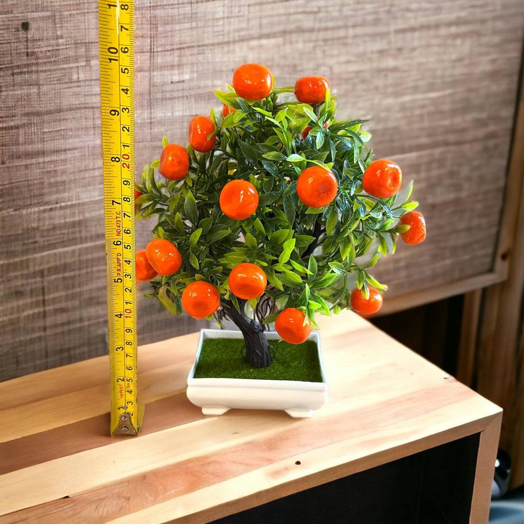 Alluring Artificial Orange Bonsai in pot of your choice