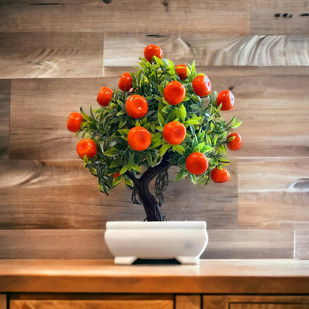 Alluring Artificial Orange Bonsai in pot of your choice