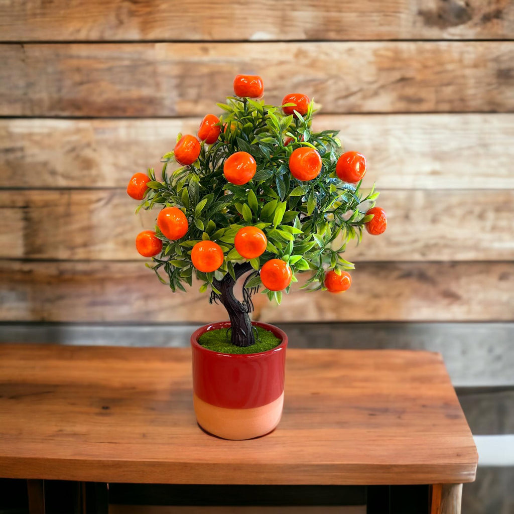 Alluring Artificial Orange Bonsai in pot of your choice