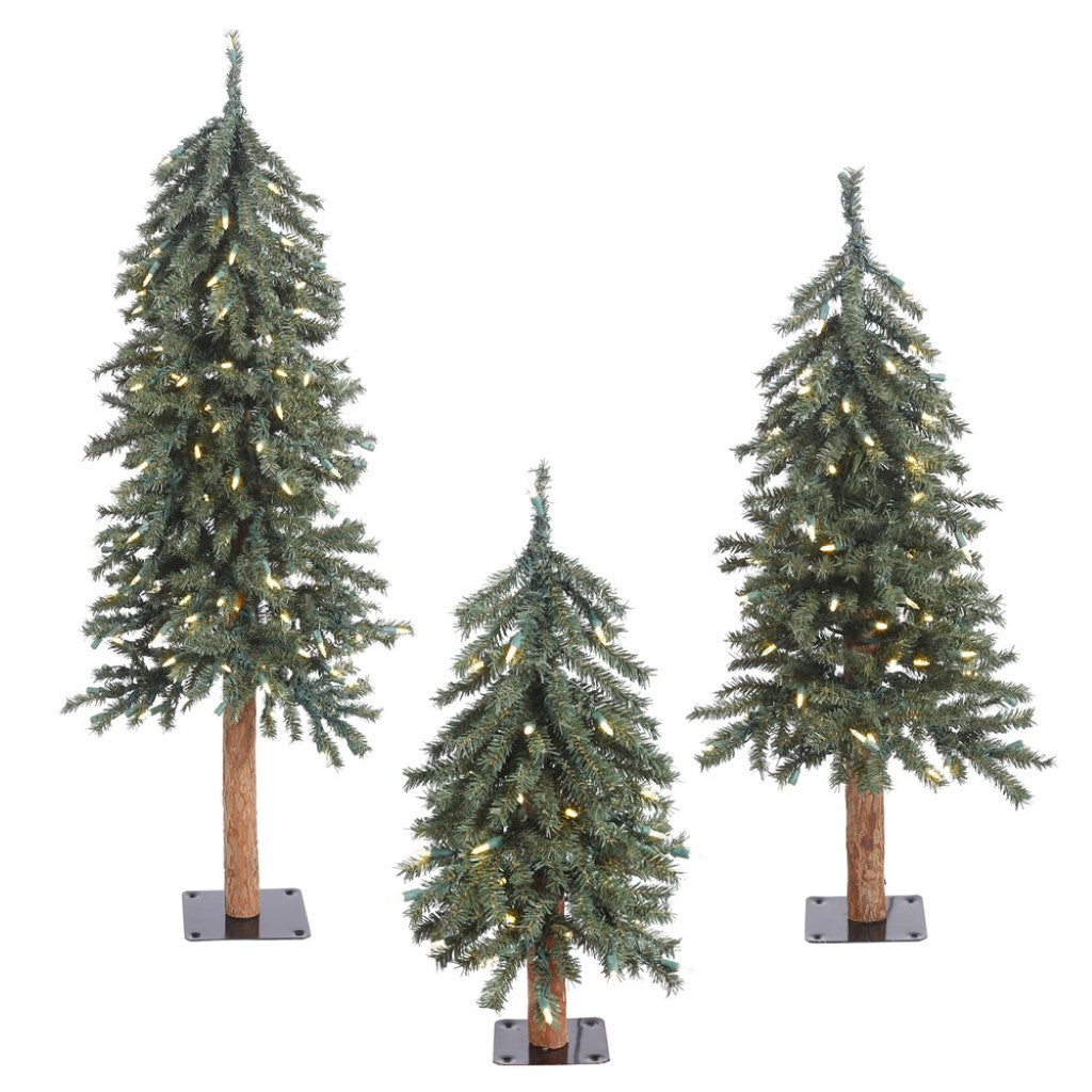 Gorgeous Natural Bark Alpine Tree Set-Artificial